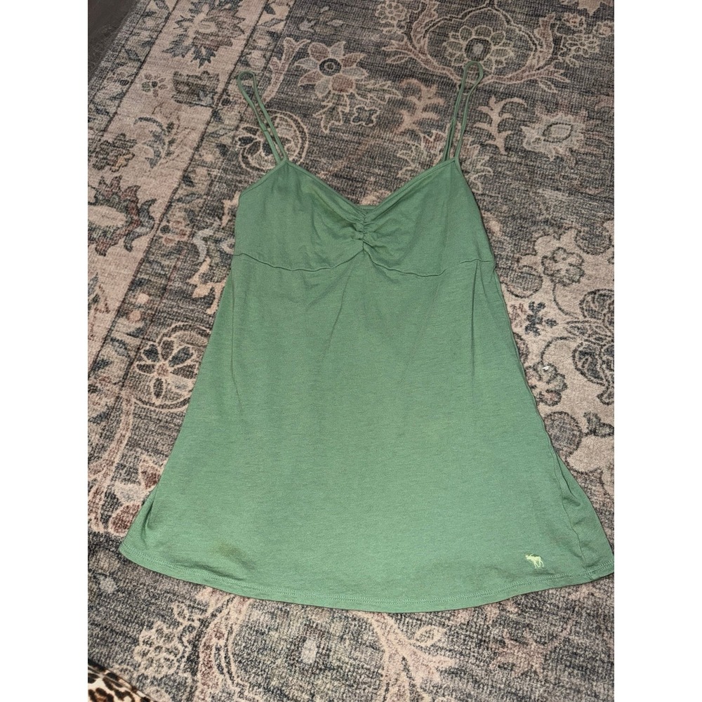Vintage Y2K Abercrombie & Fitch Green Flowy Cami Tank Babydoll Top
